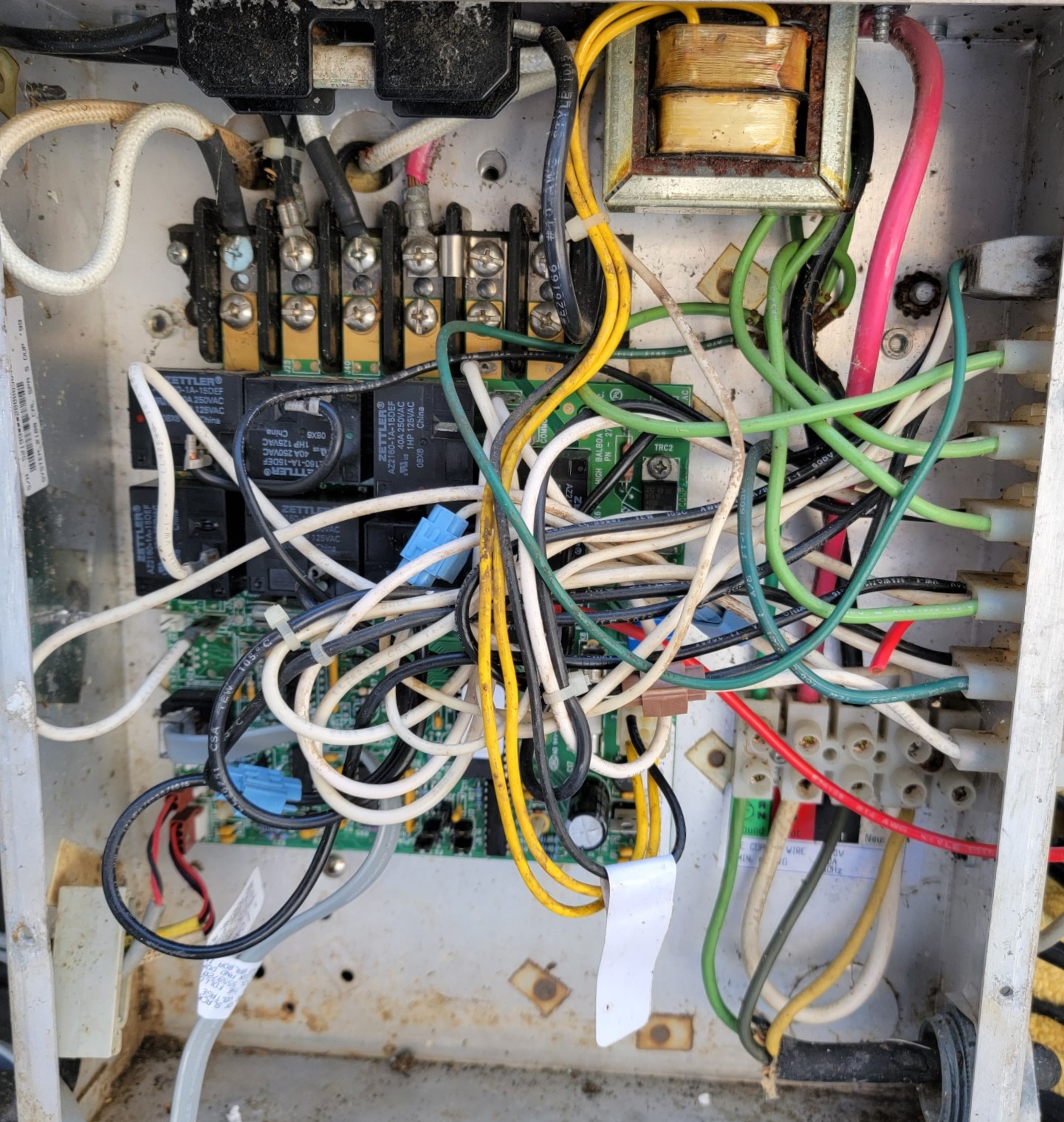 Hot tub heated to 104, then stopped heating, then started and now