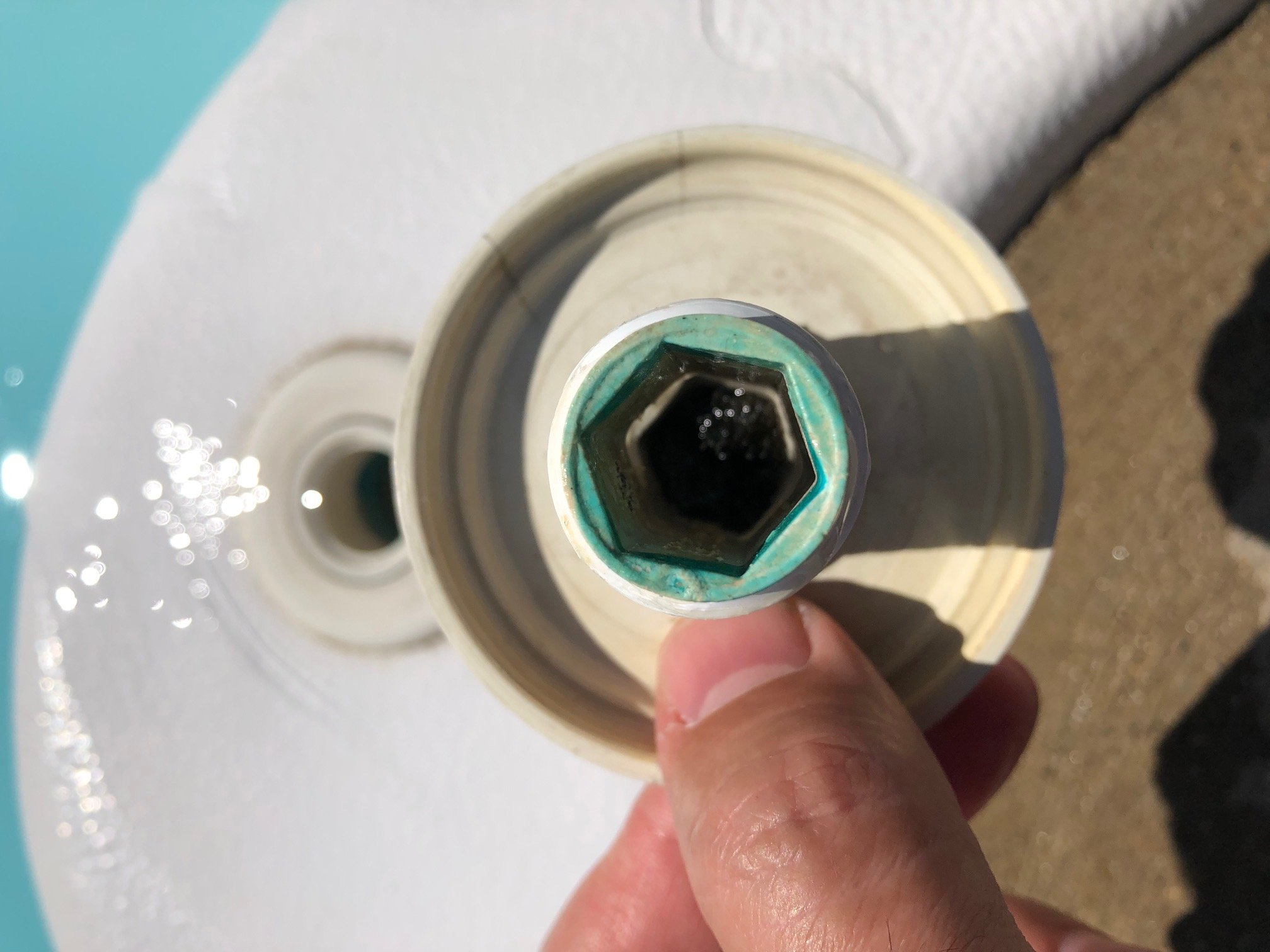 Pool step jets flowing water from air controller All Swimming Pools