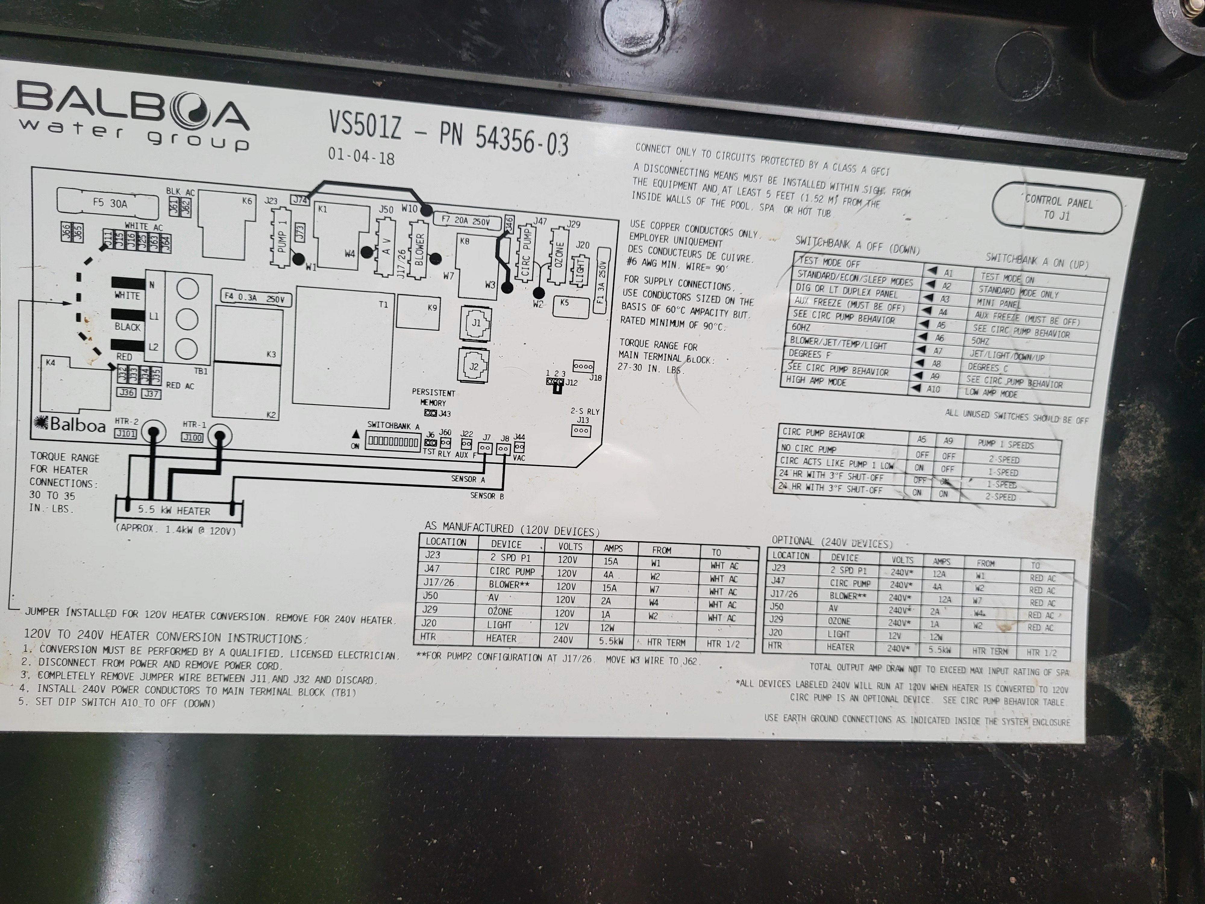 Balboa VS501Z FL issue Portable Hot Tubs & Spas Pool and Spa Forum